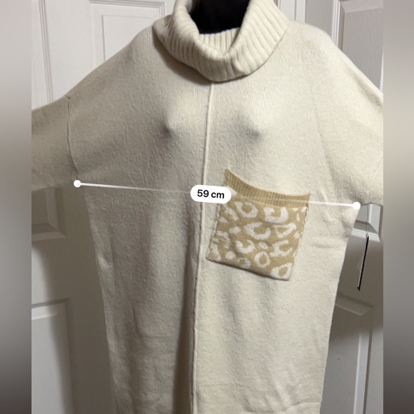 NWT Design Lab Ladies XL Beige Turtleneck Sweater Dress - Picture 13 of 16